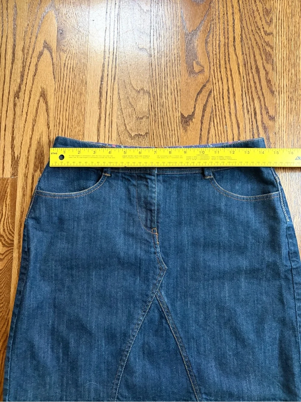 Boden WG371 Dark Wash Denim Mini Skirt A-Line Stretch Cotton Size US 6